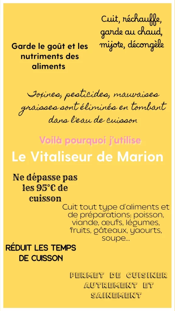 affiche sur les bienfaits du Vitaliseur de Marion